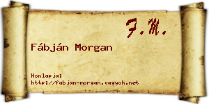 Fábján Morgan névjegykártya